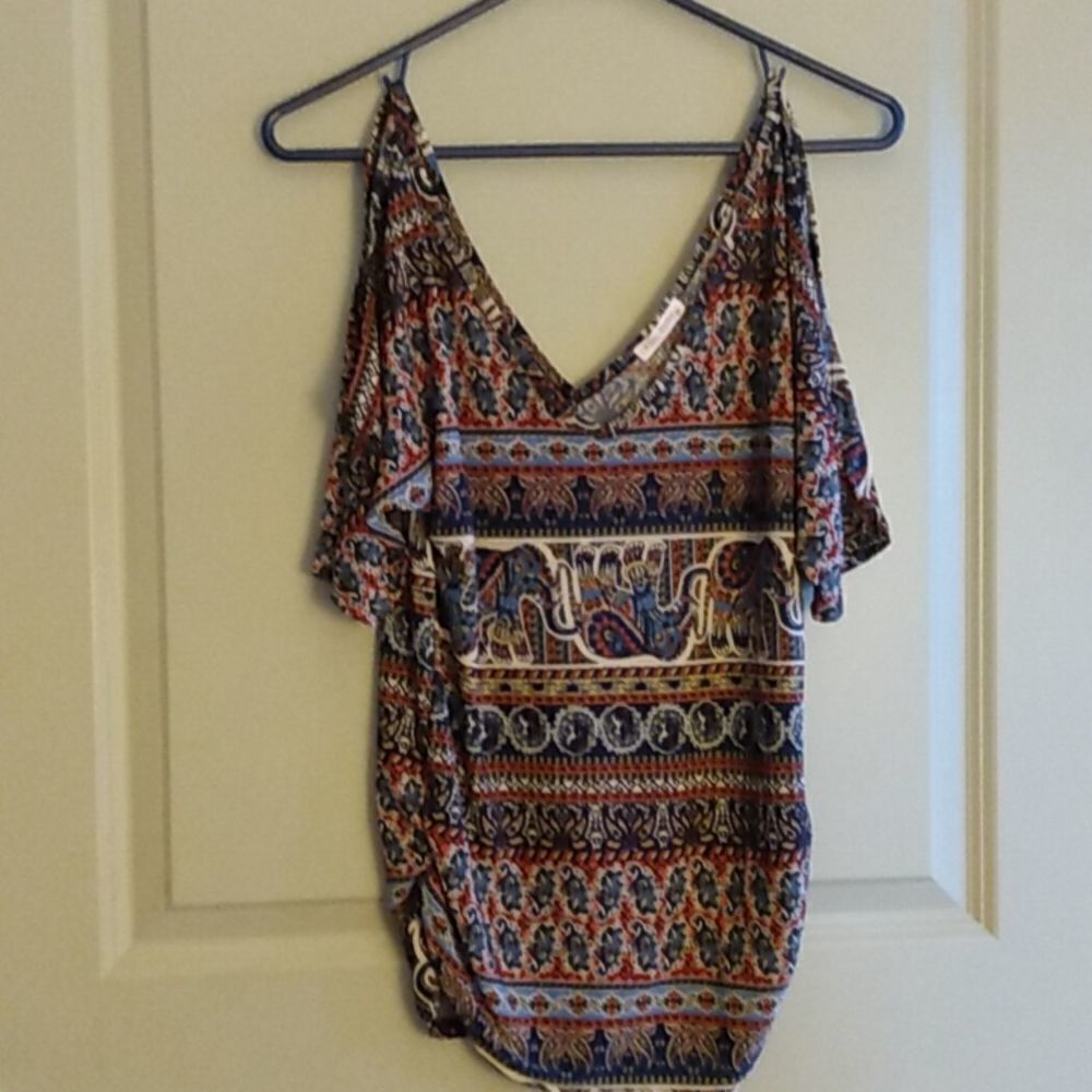 Pink peony blouse sz m